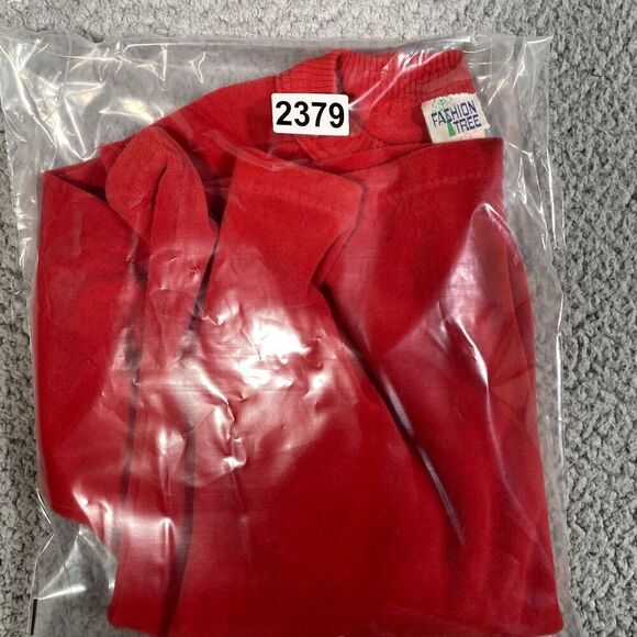 Vintage Terry Sweatshirt Women's Pullover Crew Neck 70s 80s Red Sweater Medium - Picture 5 of 5